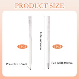 6 Art Line Pens, White Gel Pens, White Gel Pens for Writing, Pointed Drawing Pens, Fine Art Pens