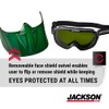 Jackson Safety GPL530 Premium Safety Goggles with detachable Faceshield, Green,