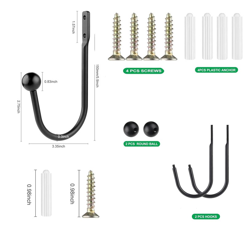 Curtain Holdbacks, 2 pcs Curtains Holder Wall Mounted Drapery Tiebacks