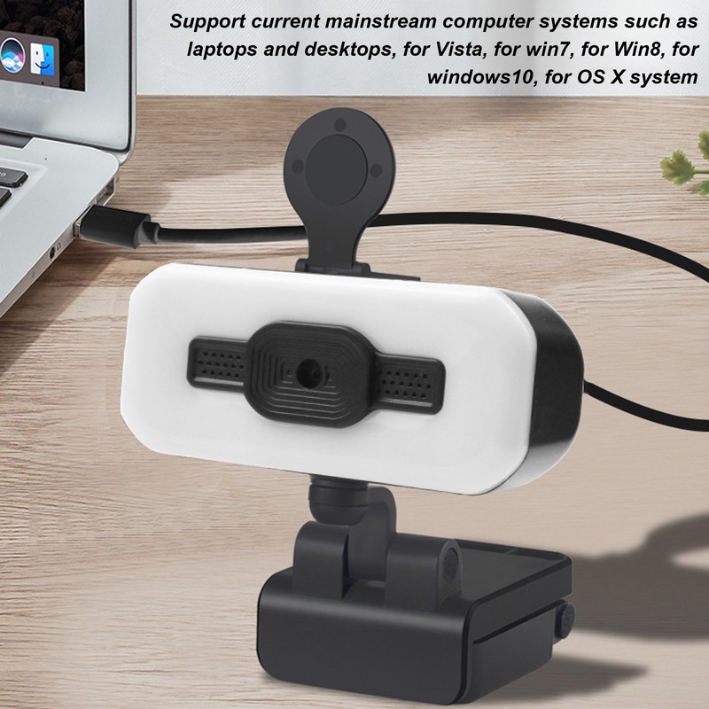 2K Web Camera Automatic Focusing 1080p with LED Light Computer