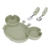 3pcs Toddler Divided Plate Set Silicone Baby Suction Plate Anti