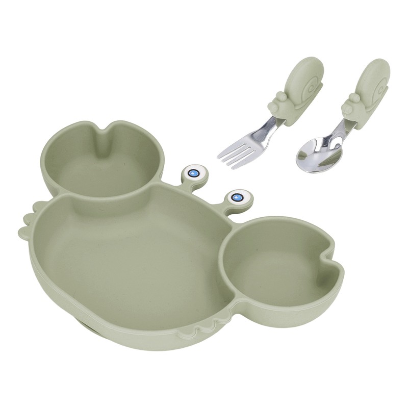 3pcs Toddler Divided Plate Set Silicone Baby Suction Plate Anti
