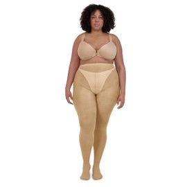 LISSELE Liselle Compression Pantyhose for Women, Plus Size Pantyhose for Curvy Women, Extra Support Nude Sheer Tights, Breathable Women's Stockings, Elastic Waistband, Microfiber Material