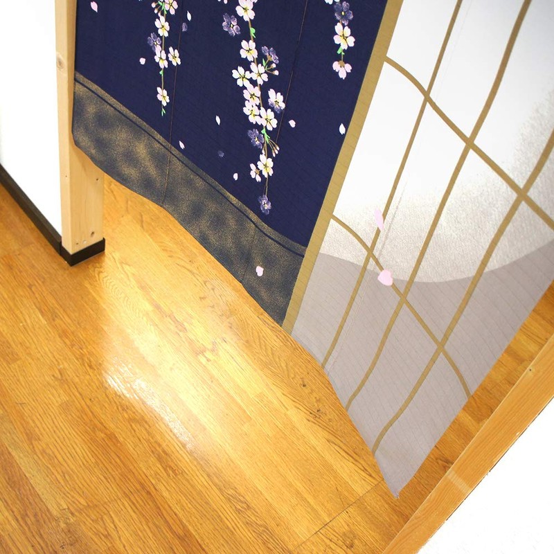 Noren Workshop 2107 Noren Cherry Blossom Moon Japanese Style Tapestry,