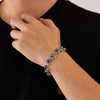 Women's Hematite Power Stone Bracelet, Black Beads, Stainless Steel Chain,
