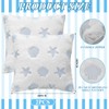 Irenare 2 Pcs Seashell Throw Pillow Covers 18x18 Embroidered Scallop