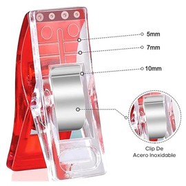 Clips de Costura Plástico de Colores para Costura 100 piezas Pinzas para Coser Acolchado Manualidades Oficina (Mezcla de colores-100PCS)