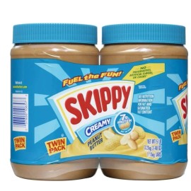 SKIPPY Creamy Peanut Butter Spread, Plastic Jar 40 oz (2 Pack)
