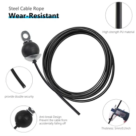 LFJ Replacement Gym Cable Fitness Pulley Cable Steel Wire Rope for Cable Machine Home Gym Weight Lift Pulley System (Black Adjustable, 200)