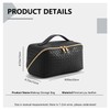 Large Capacity Makeup Bag Woven Cosmetic Bag, PU Leather Waterproof