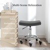 CoVibrant Wide Rolling Stool with Lockable Rubber Wheels & Footrest