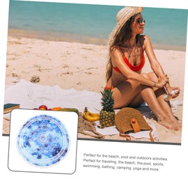 WHAMVOX Printed Beach Towel Fun Round Microfiber Towel for Beach Pool Quick Dry and Compact