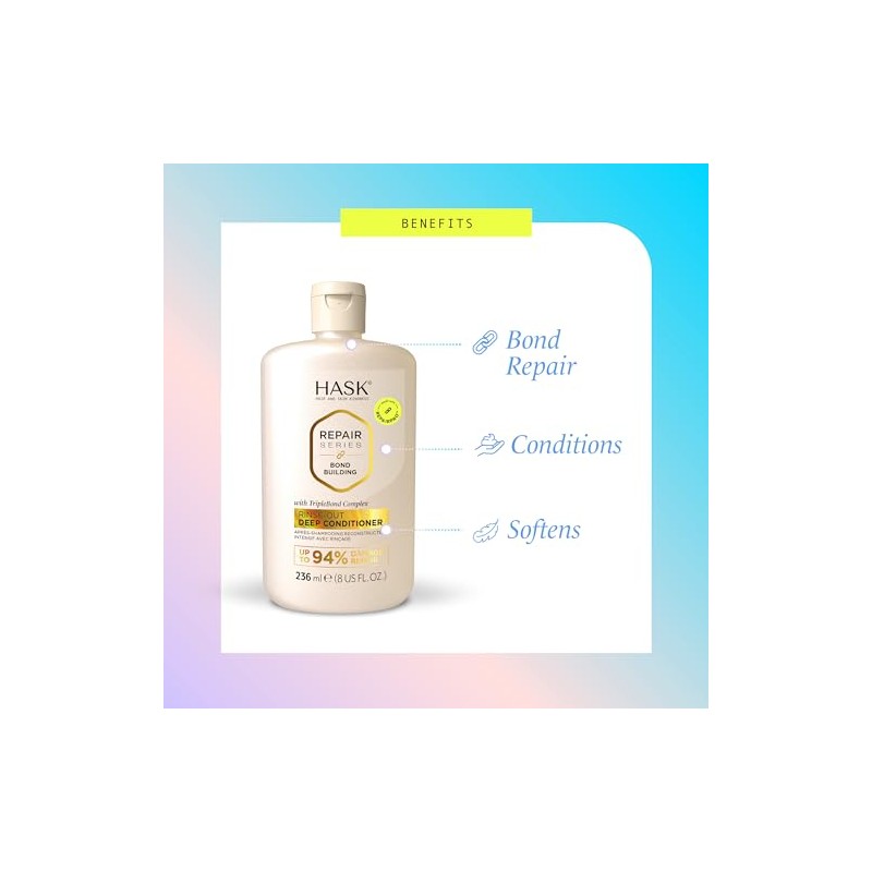 HASK, Mascarilla Reparadora Bond Building, Fortalece e Hidrata con TripleBond