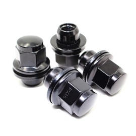 Set of 20 12x1.5 Veritek Mag OEM Factory Washer Style Black Lug Nuts 13/16 Hex 1.47 Inch for Lexus Toyota