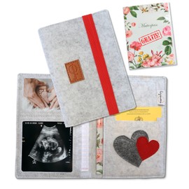 leymoon - Maternity Log Cover, Gift for Pregnant Women and Mums with Many Compartments for Maternity Passport, Ultrasound Pictures, Children's Examination Book, Vaccination Certificate etc. (Maternity