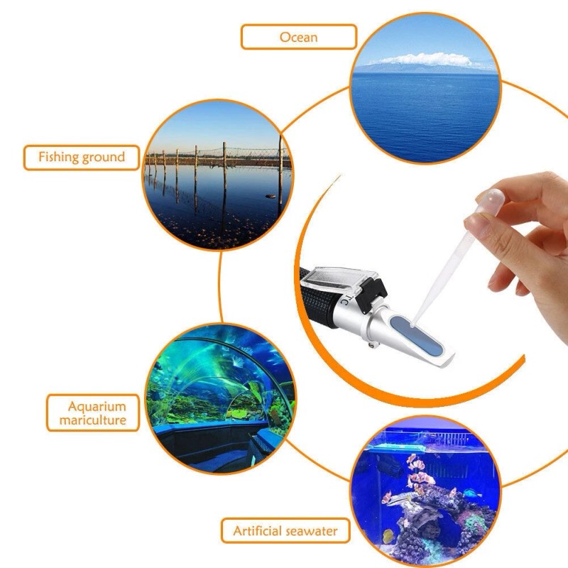 Unbranded Adjustable 0-100‰ Salinity Refractometer Aquarium Seawater Salt Water Tester+ATC