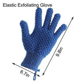 2 Pairs Bath Exfoliating Gloves for Men and Women – CLEEDY 4 Pcs Heavy and Large Exfoliating Gloves Scrubbing for Shower, Spa, Massage - Scrub Exfoliating Mitts for Body, Face, Hand and Foot (Blue)