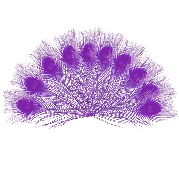 10pcs Purple 10-12inch Peacock Feathers for Craft Feather Mask Making