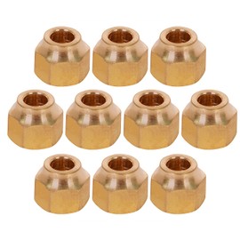 Highcraft G41GT-14-10 Forged Brass Short Nut for Flare Pipe Fittings 1/4" O.D. Connection (Pack of 10)