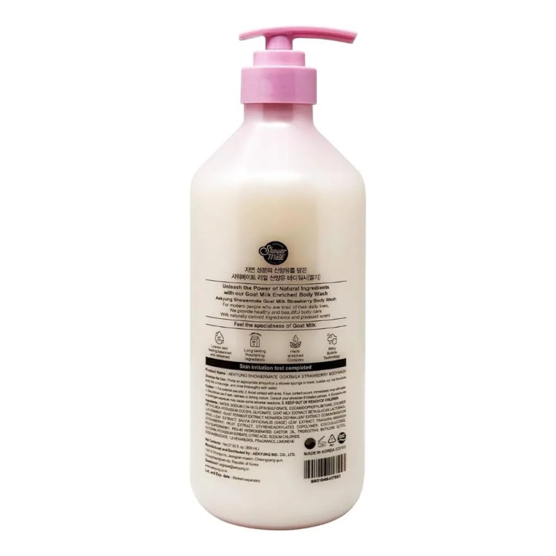 Gel De Baño Showermate Con Leche De Cabra Y Fresa,
