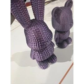 3d printed model cute bear and rabbit size high:8cm and 11cm Purple Black