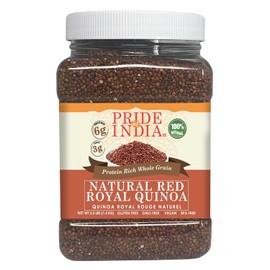 Pride Of India - Natural Royal Red Bolivian Quinoa - Protein Rich Whole Grain Jar, 3.3 Pound (1.5 Kilo) Jar (2.2 Pound + 50% Extra Free = 3.3 Pounds Total)