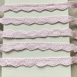 3 Yards Light Pink Embroidered Ribbon Lace Trim/Sewing/Cr