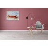 SYGALLERIER Nautical Canvas Wall Art Hand Painted Red Boat Still