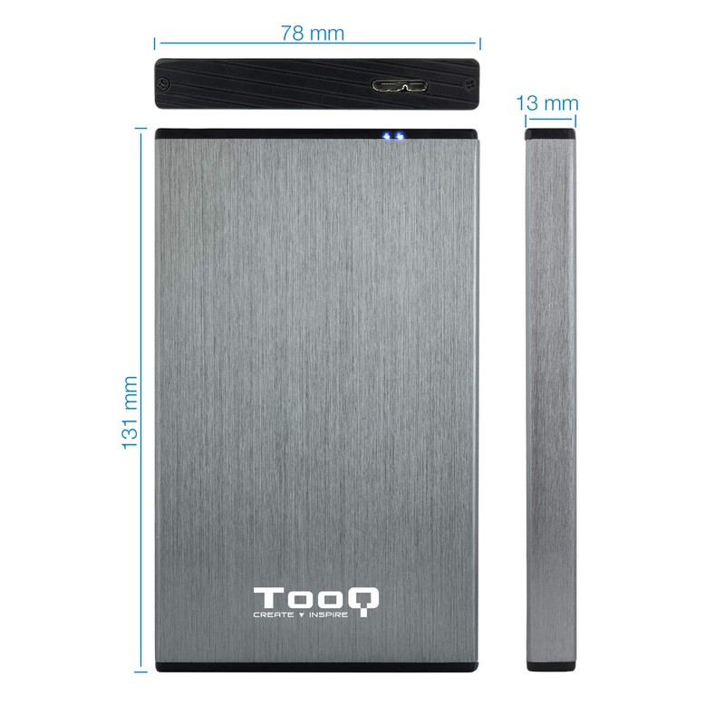 TOOQ TQE-2527G - 2.5" HDD Enclosure (SATA I/II/III up to