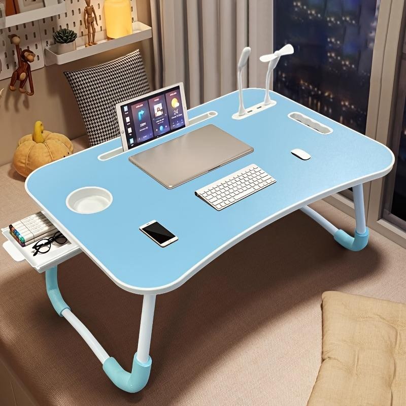 Laptop Bed Table - Adjustable Height, Foldable With USB Charging