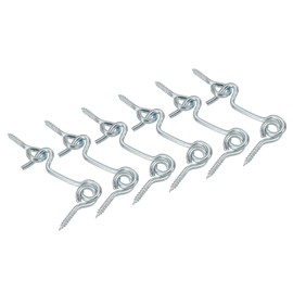 PATIKIL 1.5 Inch Barn Door Latch, 6 Pack Carbon Steel Window Sliding Door Cabin Hook Eye Latch Lock with Mounting Screws for Gate Barn Door, Silver Tone