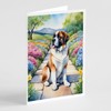 Caroline's Treasures Saint Bernard Spring Path Greeting Cards Pack of