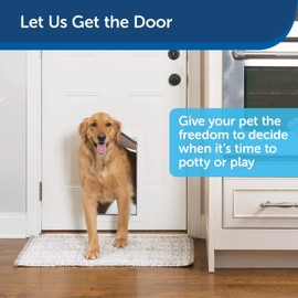 PetSafe Freedom Aluminum Pet Door for Dogs Extra-Large, White, Tinted Vinyl Flap