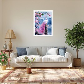 MAXBYE Peacock Diamond Painting Art Kits, 5D Flower Diamond Art Complete Set DIY Gem Crafts for Adults Beginners, Diamond Pictures Crystal Cross Stitch Gifts Home Wall Decor 30 x 40 cm