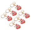 6pcs Lion Dance Keychains Cute Funny Rust Prevention Rhinestone Keychain