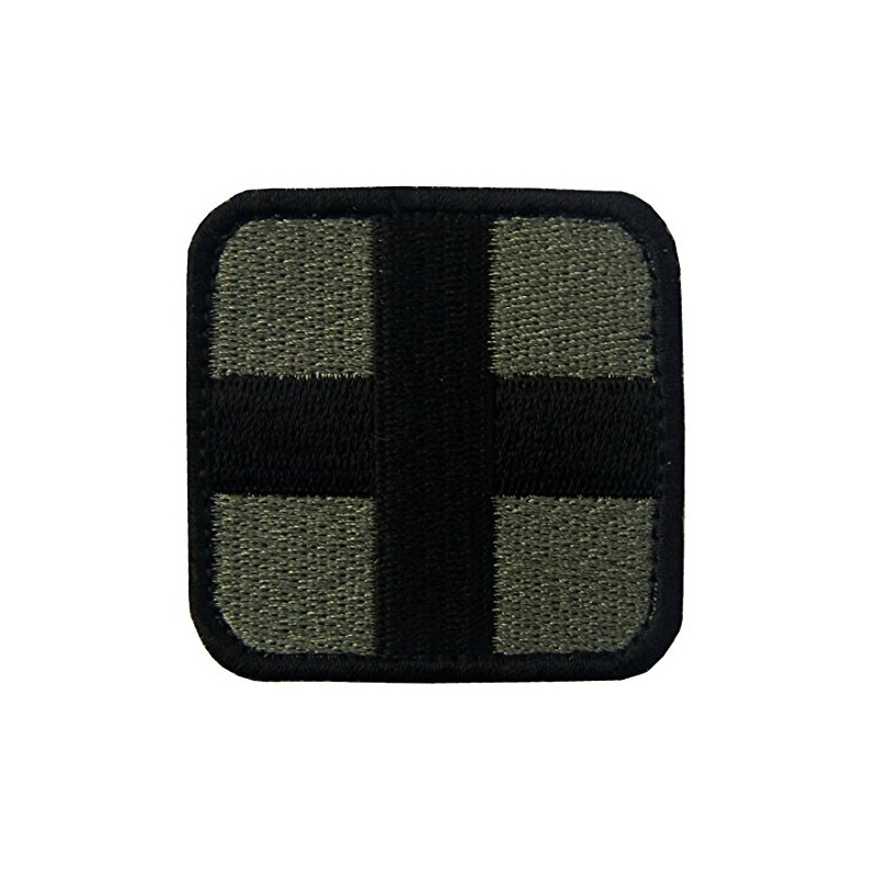 Medic Cross Tactical Embroidered Velcro Patch Olive and Black