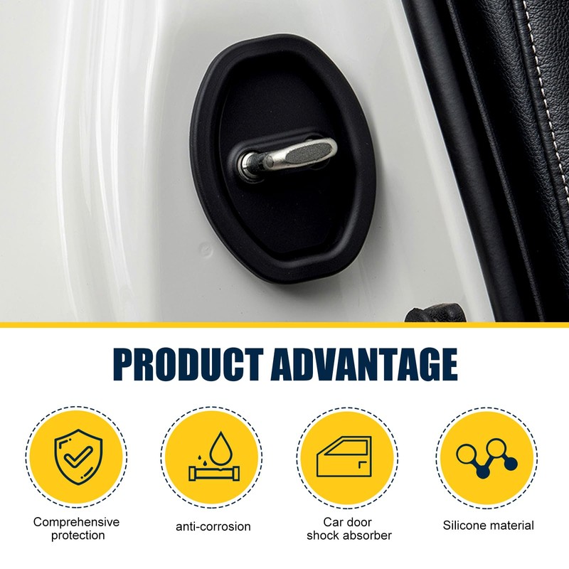Door Lock Strike Protector, Silicone Silent Shock Absorption Lock Accessories,