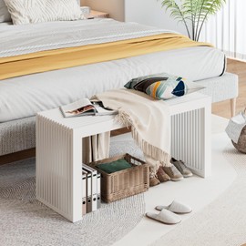 APRTAT Bamboo Dining Bench Indoor Long Bench Entryway Shoe Rack Bench,Outdoor Modern Wood Benches 35 Inch Bamboo Bench for Living Room Hallway Bedroom Bathroom