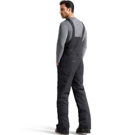 FREE SOLDIER Mens Snow Bibs Ski Pants Softshell Waterproof Insulated Warm Snow Pants Windproof Ski Bib Overalls(Black Large/30)