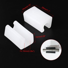 PATIKIL 10mm Rectangle Chair Leg Cover, 48Pcs Plastic Non-Slip Furniture Feet Protectors Tips Covers Floor Glides Tubing Caps for Office Home, White