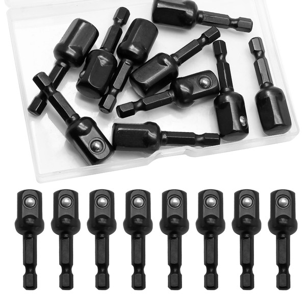 PHITUODA 10 Pack 1/2 Inch Square Impact Adapter Bit, Hex