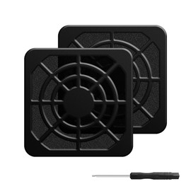 YIMATEECO PC Case Fan Dust Filter, 40 mm Fan Cover, PC Case Fan, Dust Filter, Mesh Mesh Cover, Plastic Protective Grille Cover with Screws (40 mm, Pack of 2, Black)