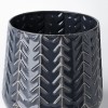 HomeRoots 7" Navy Organically Embossed Chevron Metal Vase