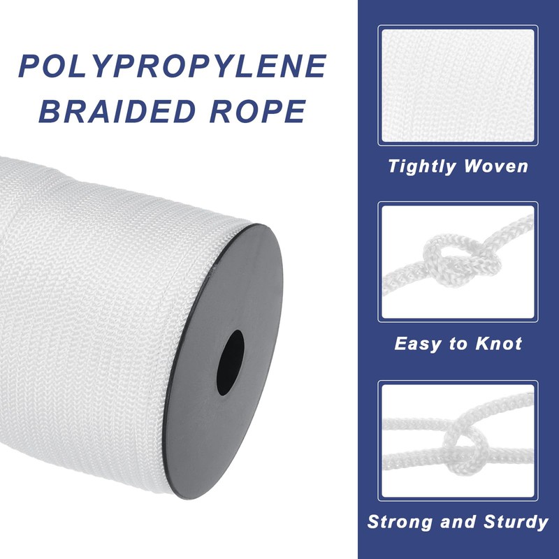 QUARKZMAN 4 mm Polypropylene Rope Braided Ropes, 100 m Nylon
