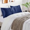 HommxJF Navy Blue Satin Pillowcases with Zipper （20x26）,Standard Size Pillowcases