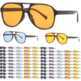 ENSARJOE 100-Pack Wholesale Retro Aviator Sunglasses - Bulk Resale Bundle Large Frame Classic 70s Style UV400 Protection