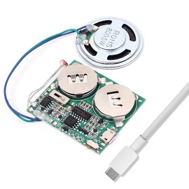 Icstation DIY Light Sensor Sound Module, Micro USB Recordable Sound Chip 8M Memory Speaker Talking Programmable Music Player Box for Birthday Greeting Card Anniversary Present