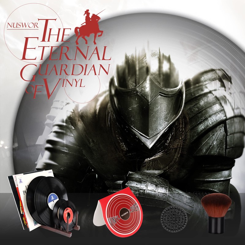 NUSWOR 2pcs Anti-Static Vinyl Record Cleaner & Protector Mat/Mitt -