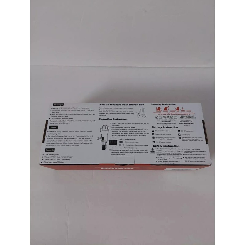 Winna WNGH1 2200mAh Electric Heated Gloves Winter Hands Warmer Size