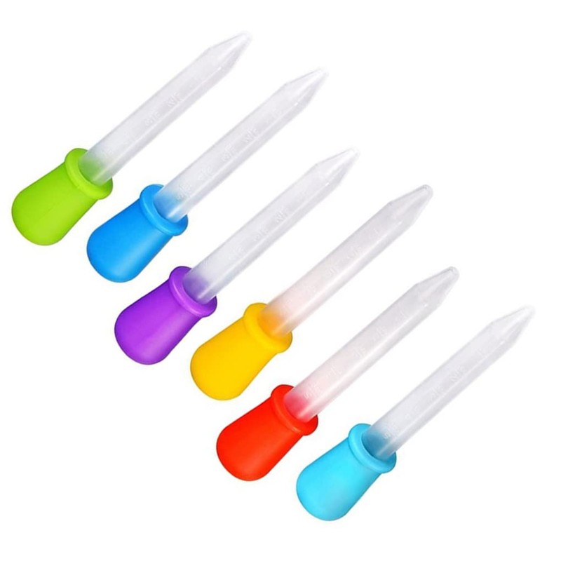 Color Random Children Dropper with Scale, Washable Reusable Infant Droppers
